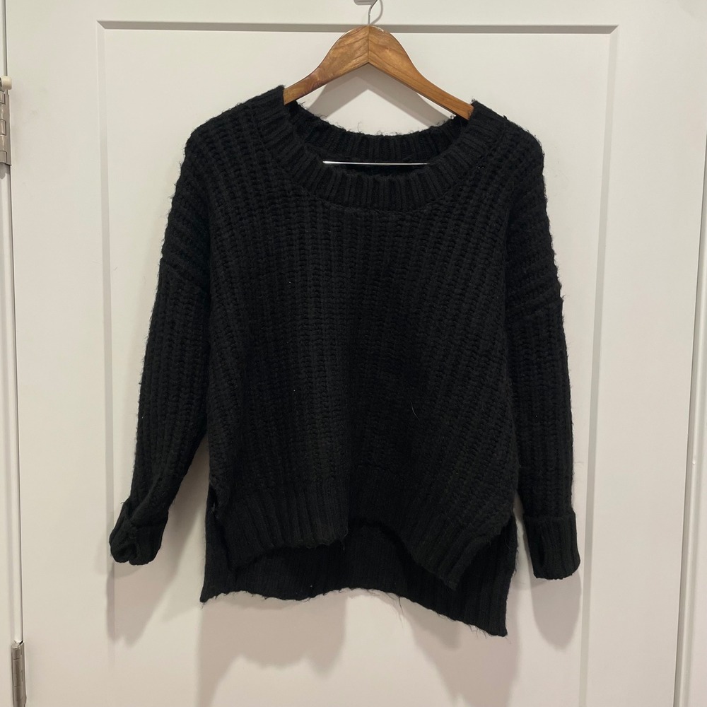 OFFLINE by Aerie NWT Real Good Ribbed Oversized Crewneck Sweater Black XS